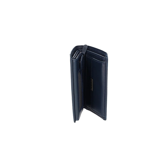 Geldbörse Hochformat in Blau aus Leder - leder-accessoires.com