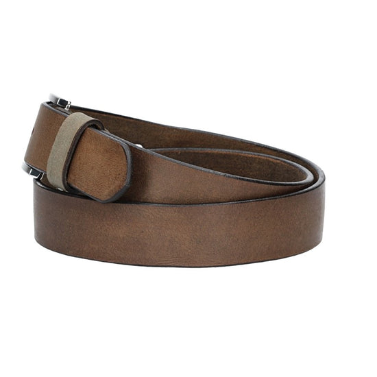 Ledergürtel Grau 35mm mit Dornschließe in Silber - leder-accessoires.com