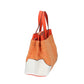 Shopper in Orange|Weiss mit Canvas