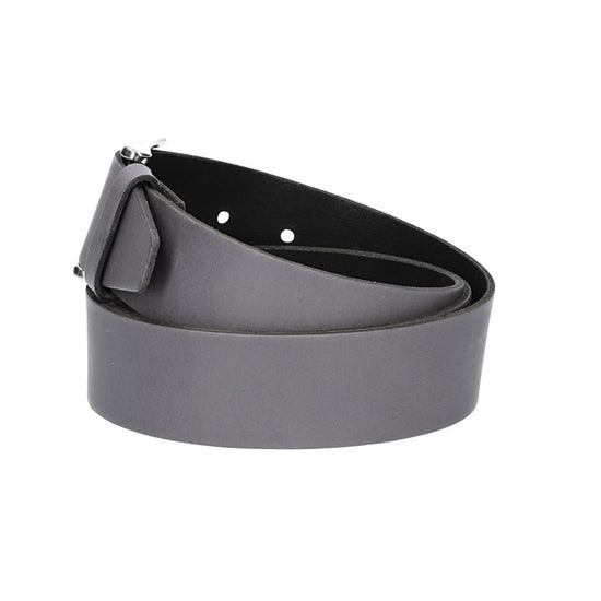 Ledergürtel Überlänge Grau 40mm mit glänzender Schließe in Silber - leder-accessoires.com