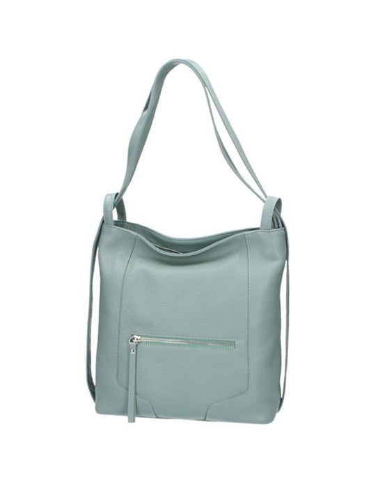 Umhängetasche|Rucksack in Mint aus Leder - leder-accessoires.com