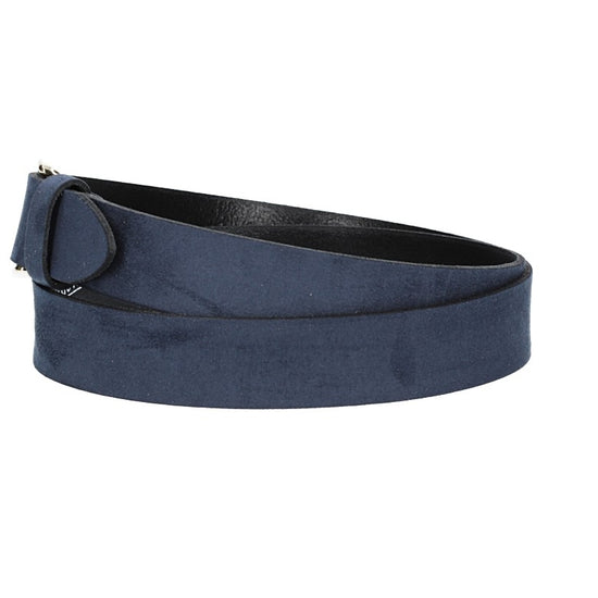 Veloursledergürtel 30mm in Marine|Dunkelblau mit Dornschließe in Lightgold - leder-accessoires.com