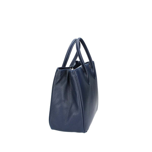Kurzgrifftasche in Blau|Marine aus Leder