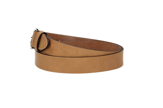 Veloursledergürtel 30mm in Camel|Rotbraun mit Dornschließe in Lightgold - leder-accessoires.com
