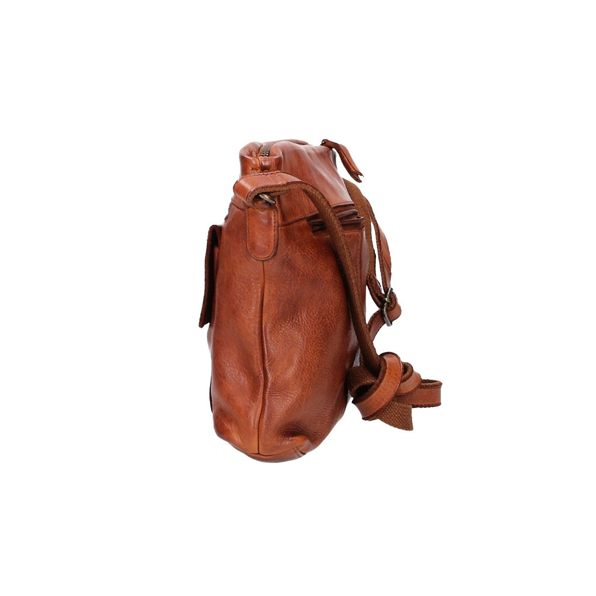Schultertasche in Cognac mit Vortasche