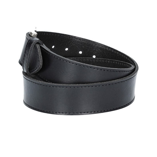 Ledergürtel Kids 30mm abgenäht in Schwarz mit Dornschließe in Silber - leder-accessoires.com
