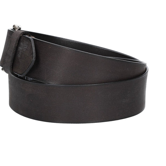 Ledergürtel Schwarz 45mm mit Dornschließe in Silber - leder-accessoires.com