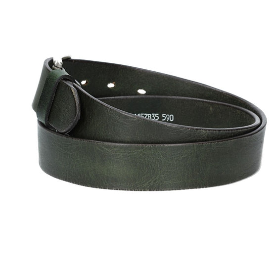 Ledergürtel Grün 35mm mit Dornschließe in Silber - leder-accessoires.com