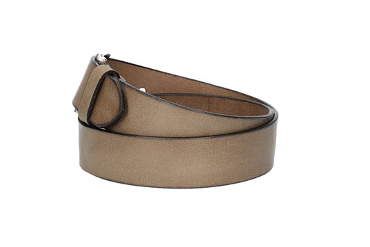 Ledergürtel Sand|Beige 40mm mit Dornschließe in Silber
