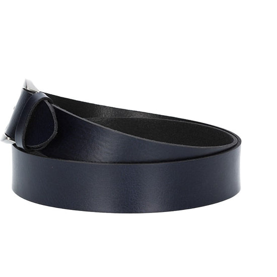 Damengürtel 35mm in Marine|Blau mit Dornschließe in Hufeisenform - leder-accessoires.com