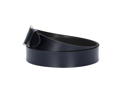 Damengürtel 35mm in Marine|Blau mit Dornschließe in Hufeisenform - leder-accessoires.com