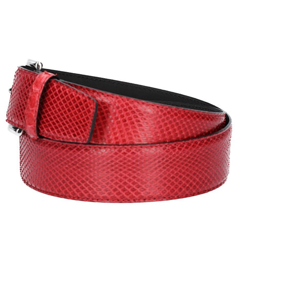 Schlangenledergürtel 40mm Rot mit Schließe in Silber - leder-accessoires.com