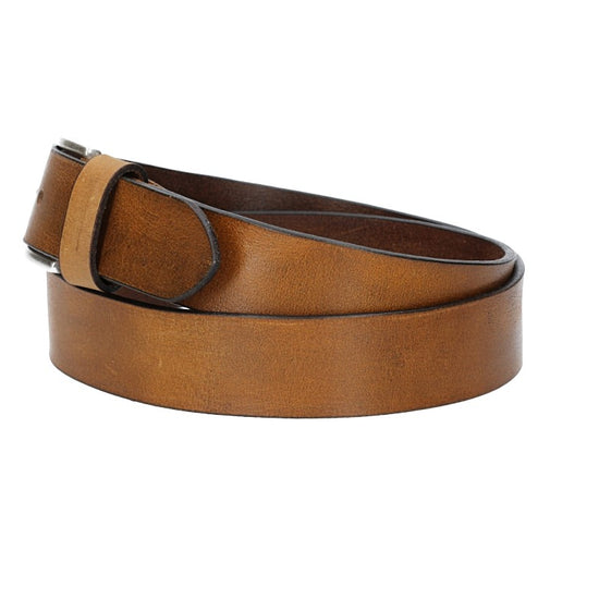 Ledergürtel Gelb|Ocker 35mm mit Dornschließe in Silber - leder-accessoires.com