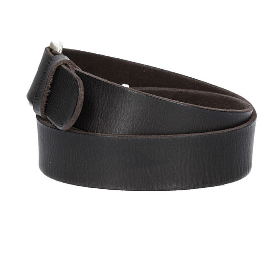 Ledergürtel Schwarz 40mm mit Dornschließe in Silber - leder-accessoires.com