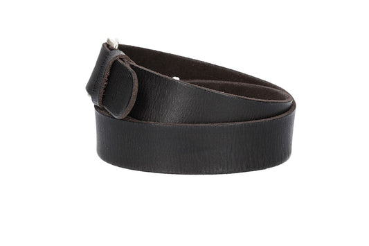 Ledergürtel Schwarz 40mm mit Dornschließe in Silber - leder-accessoires.com