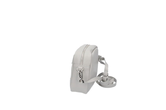 Umhängetasche in Hellgrau aus Leder - leder-accessoires.com