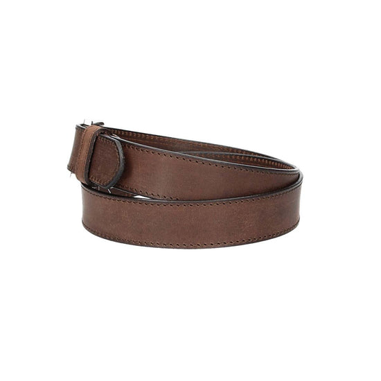Ledergürtel Braun 35mm abgenäht mit Dornschließe in Silber - leder-accessoires.com