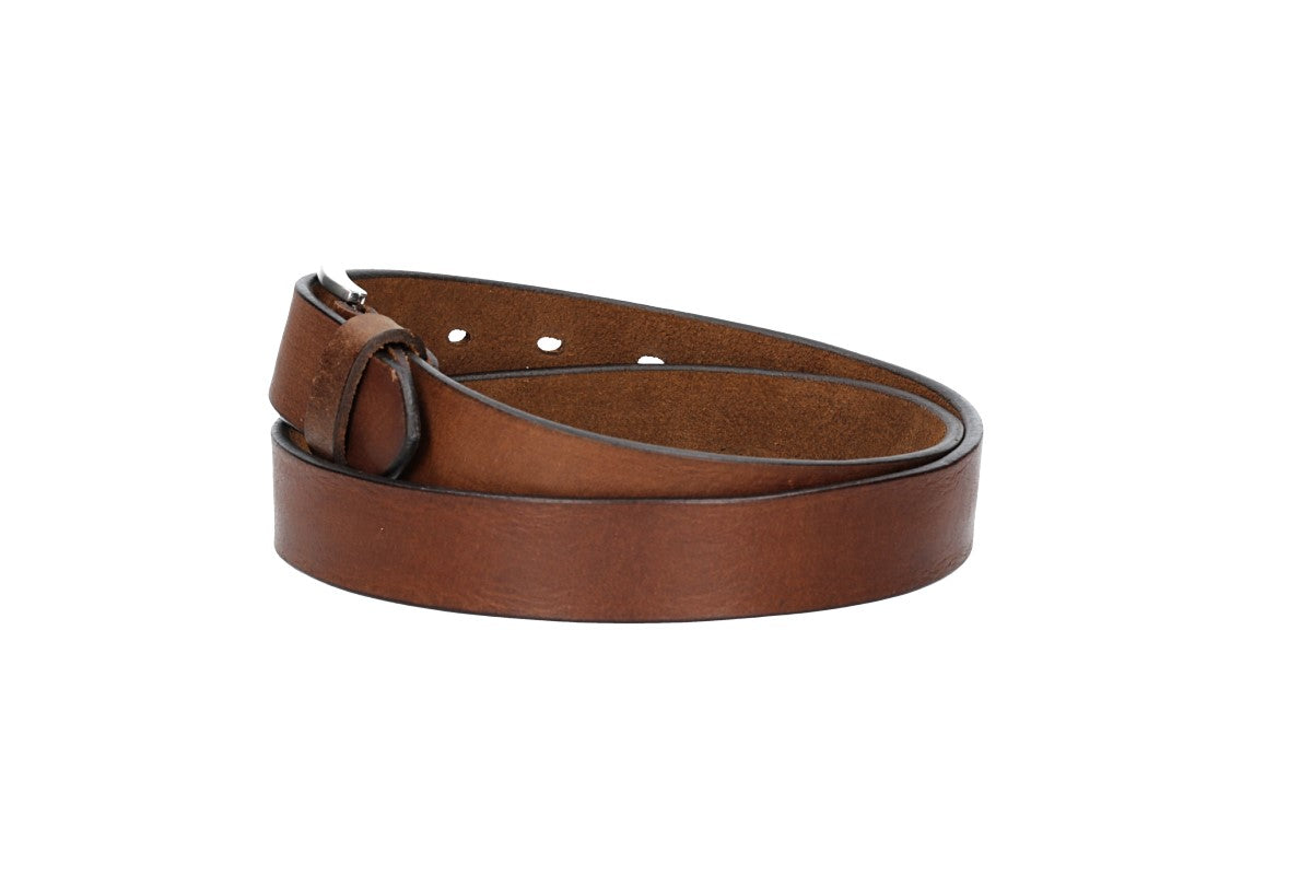 Ledergürtel 30mm in Cognac mit Schließe in Silber