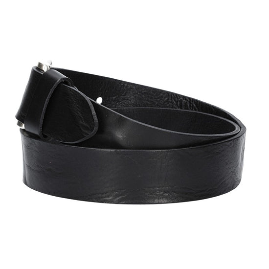 Jeansgürtel 40mm in Schwarz mit Airbrushkante und Dornschließe Altsilber - leder-accessoires.com