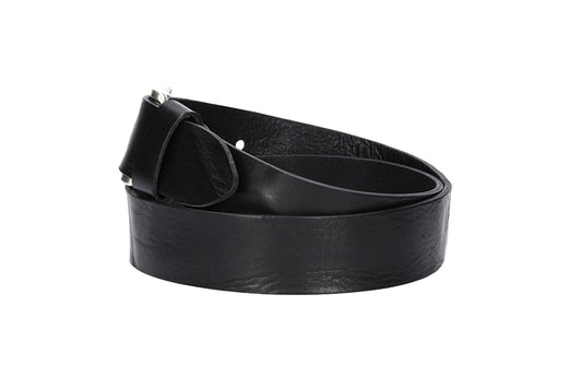 Jeansgürtel 40mm in Schwarz mit Airbrushkante und Dornschließe Altsilber