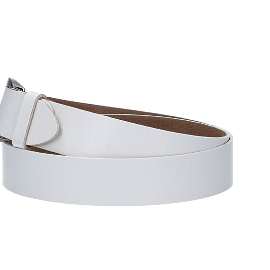 Damengürtel 35mm in Weiß mit Dornschließe in Hufeisenform - leder-accessoires.com