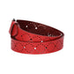 Ledergürtel Kids 25mm in Rot mit Lochmuster und Schließe Silber