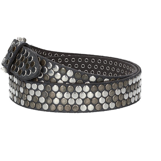 Nietengürtel 35mm in Blau|Marine und Dornschließe Silber - leder-accessoires.com