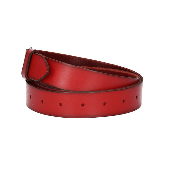 Ledergürtel Überlänge Rot 35mm mit Schließe in Silber - leder-accessoires.com