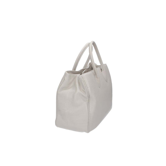 Kurzgrifftasche in Perla|Beige aus Leder