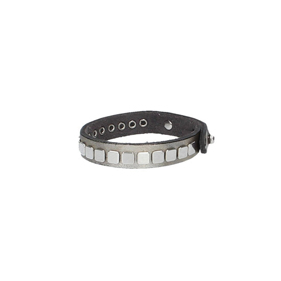 Armband Silber mit Nieten aus Leder - leder-accessoires.com