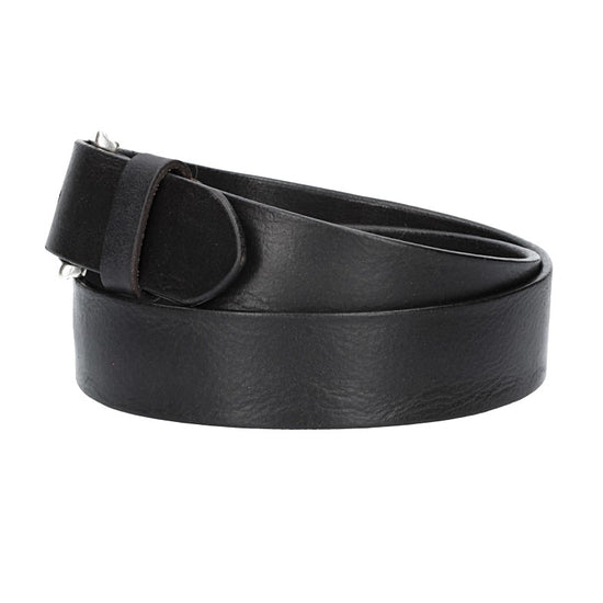 Ledergürtel Schwarz  40mm mit Dornschließe in Silber - leder-accessoires.com
