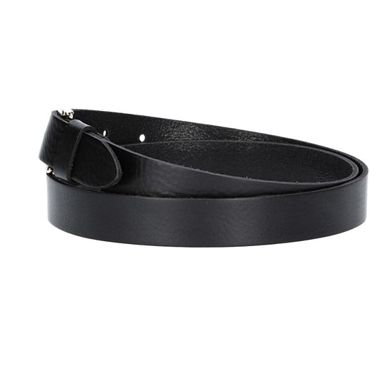 Damengürtel 25mm in Schwarz mit Dornschließe in Lightgold - leder-accessoires.com