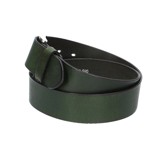 Ledergürtel Grün 40mm mit Dornschließe in Silber - leder-accessoires.com