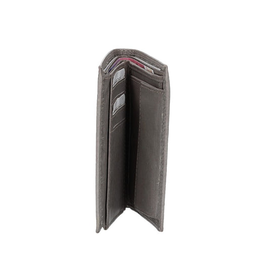 Geldbörse Hochformat in Grau aus Leder - leder-accessoires.com