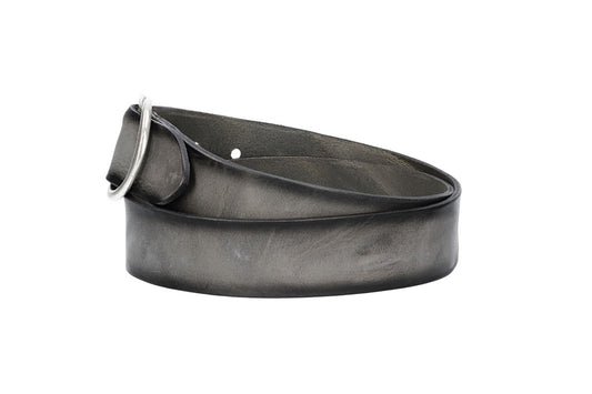Jeansgürtel 40mm in Taupe|Grau mit Airbrushkante und Vollschließe in Silber