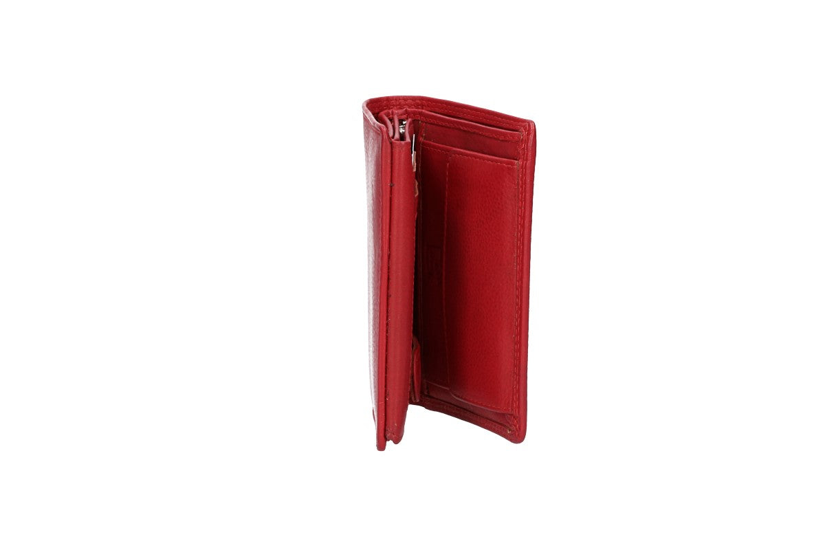 Geldbörse Hochformat mit Riegel in Rot aus Leder