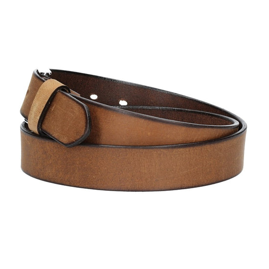Ledergürtel Light Brown 35mm mit Dornschließe in Silber - leder-accessoires.com