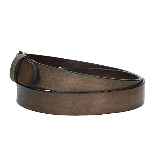 Ledergürtel 30mm in Grau mit Schließe in Silber - leder-accessoires.com
