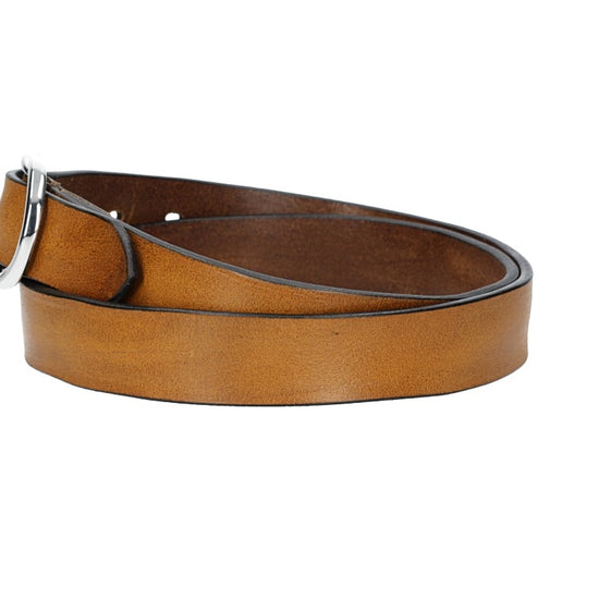 Ledergürtel 30mm in Gelb|Ocker mit Schmuckschließe - leder-accessoires.com