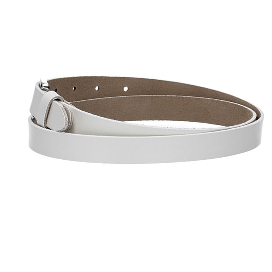 Damen-|Taillengürtel 20mm in Weiß mit Dornschließe in Glanz - leder-accessoires.com