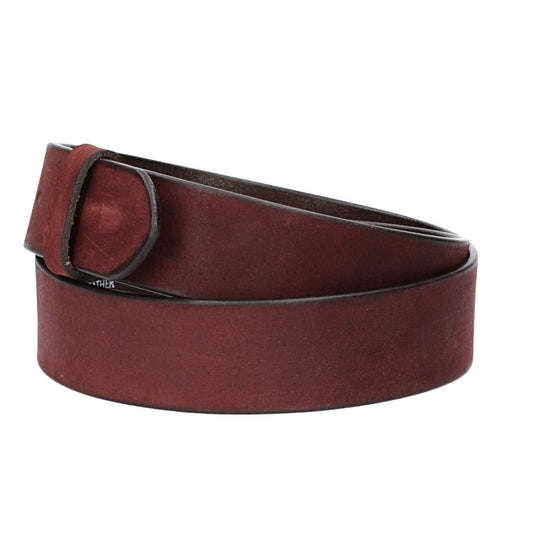 Lederriemen | Gürtelrohling Matt 40mm in Rot|Bordeaux mit Schlaufe und Kapplochteil - leder-accessoires.com