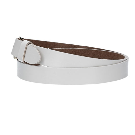 Damengürtel 25mm in Weiß mit Dornschließe in Lightgold - leder-accessoires.com