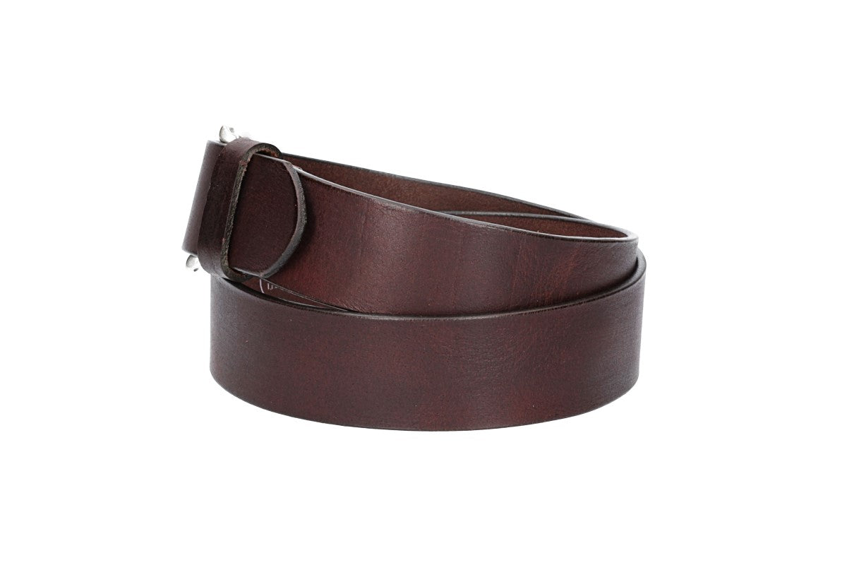 Ledergürtel Rot|Bordeaux 40mm mit Dornschließe in Silber