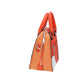 Kurzgrifftasche in Orange|Weiss mit Canvas