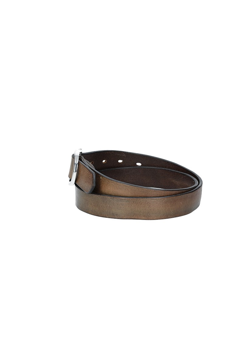 Ledergürtel 30mm in Grau mit Schmuckschließe