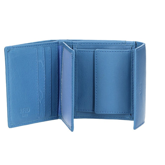 Geldbörse in Eisblau aus Leder - leder-accessoires.com