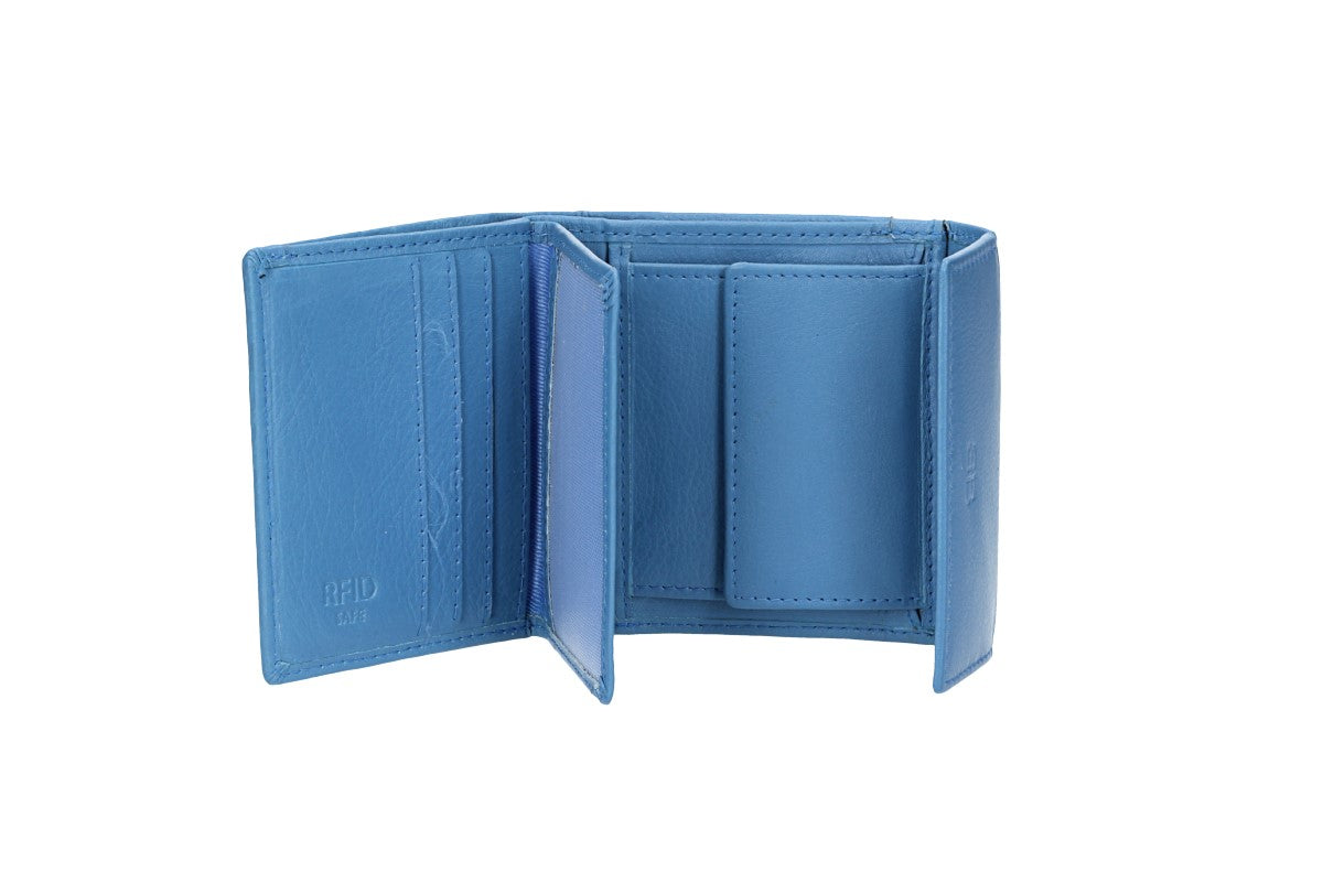 Geldbörse in Eisblau aus Leder