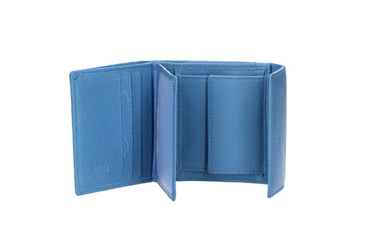 Geldbörse in Eisblau aus Leder
