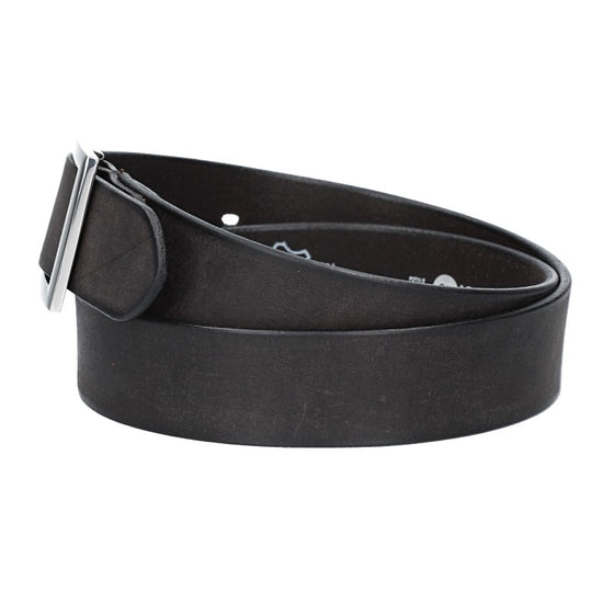 Ledergürtel Schwarz 35mm mit Vollschließe in Silber - leder-accessoires.com