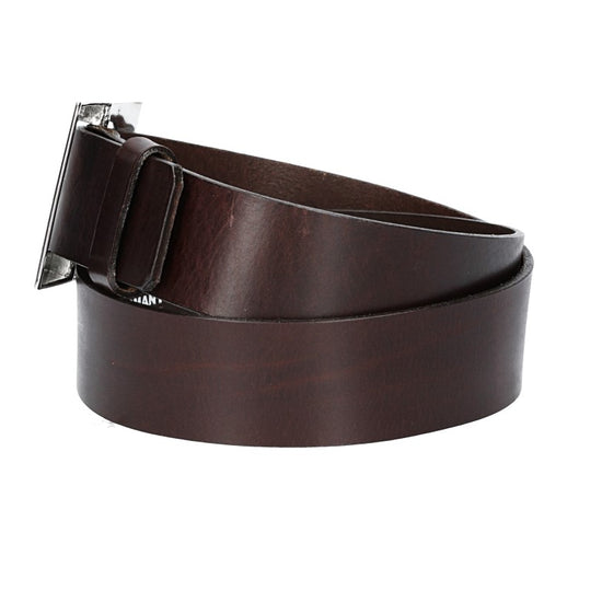 Ledergürtel Braun 40mm mit Vollschließe Silber - leder-accessoires.com